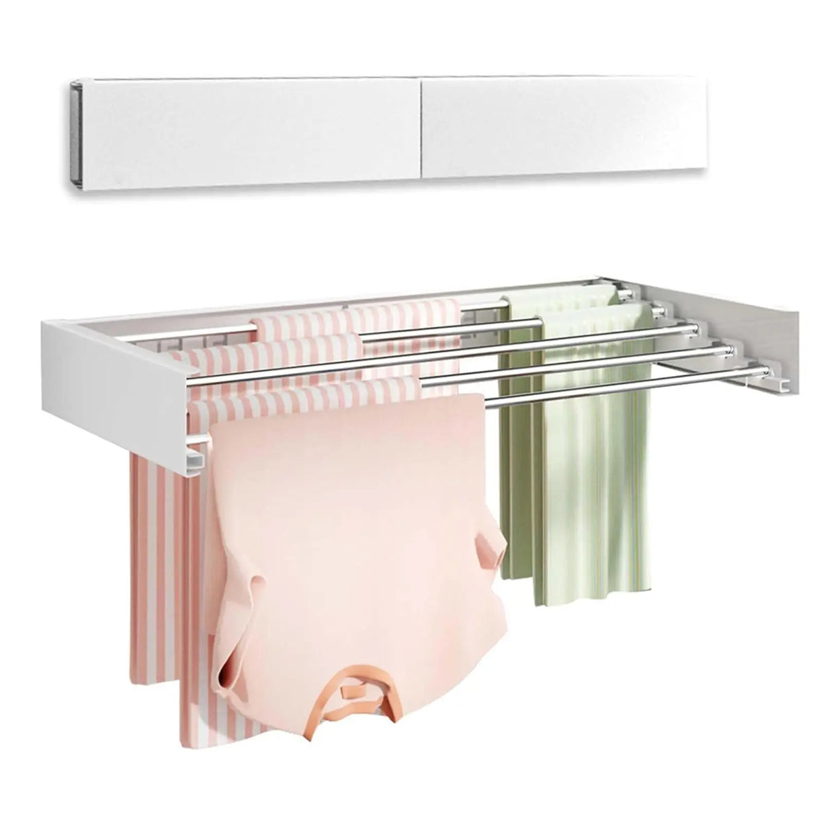 Wall Mounted Folding Clothes Drying Rack 5/6 Collapsible