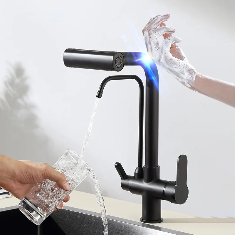 Waterfall Touch On Filter Faucets Brass Cold Pull