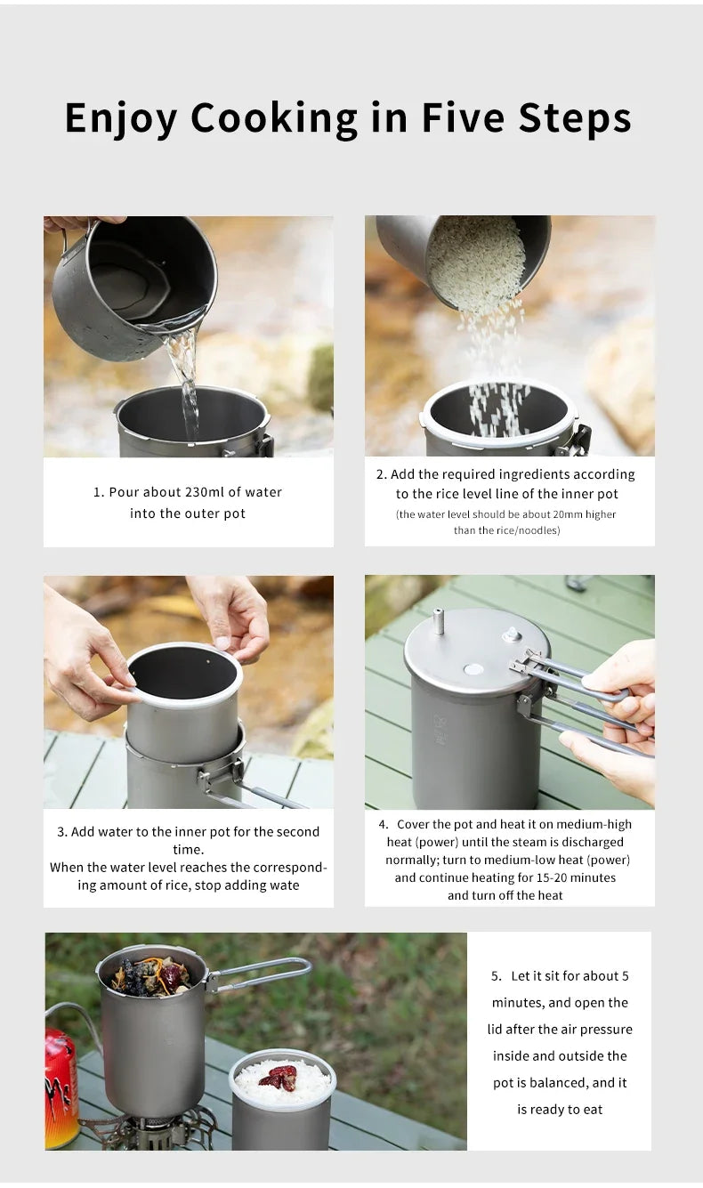 Keith Titanium Pressure Cooker 1800ml 520g Lightweight Camping