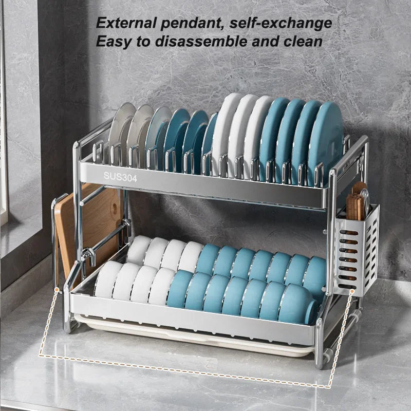 Dish Drainer Storage Organization Stainless Steels Drainer Dishes