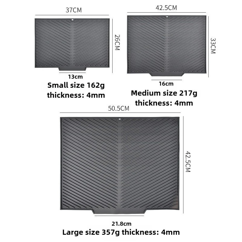 Dish Drying Mat-Silicone Drying Pad Counter Non-Slip Drain