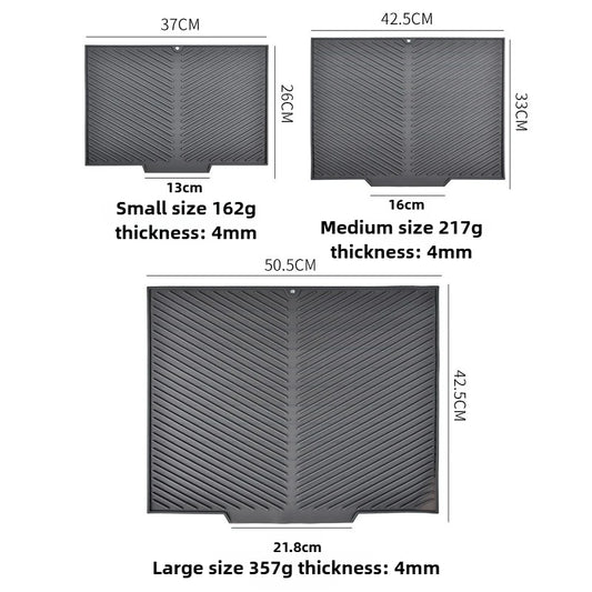 Dish Drying Mat-Silicone Drying Pad Counter Non-Slip Drain