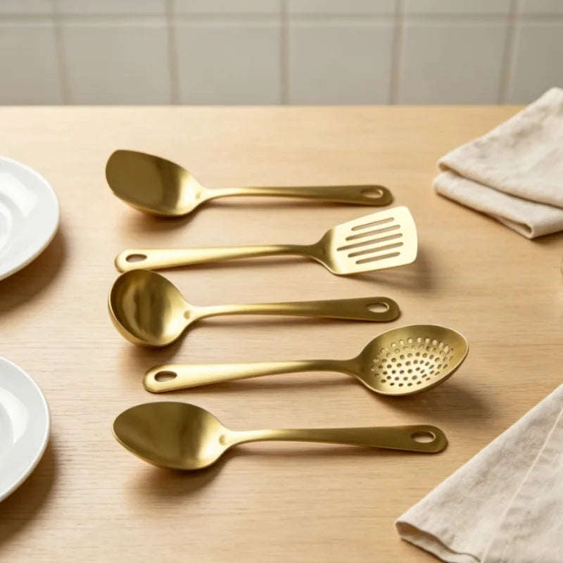 Gold Utensils Stainless Steel Cooking Cooking Spatula Slotted