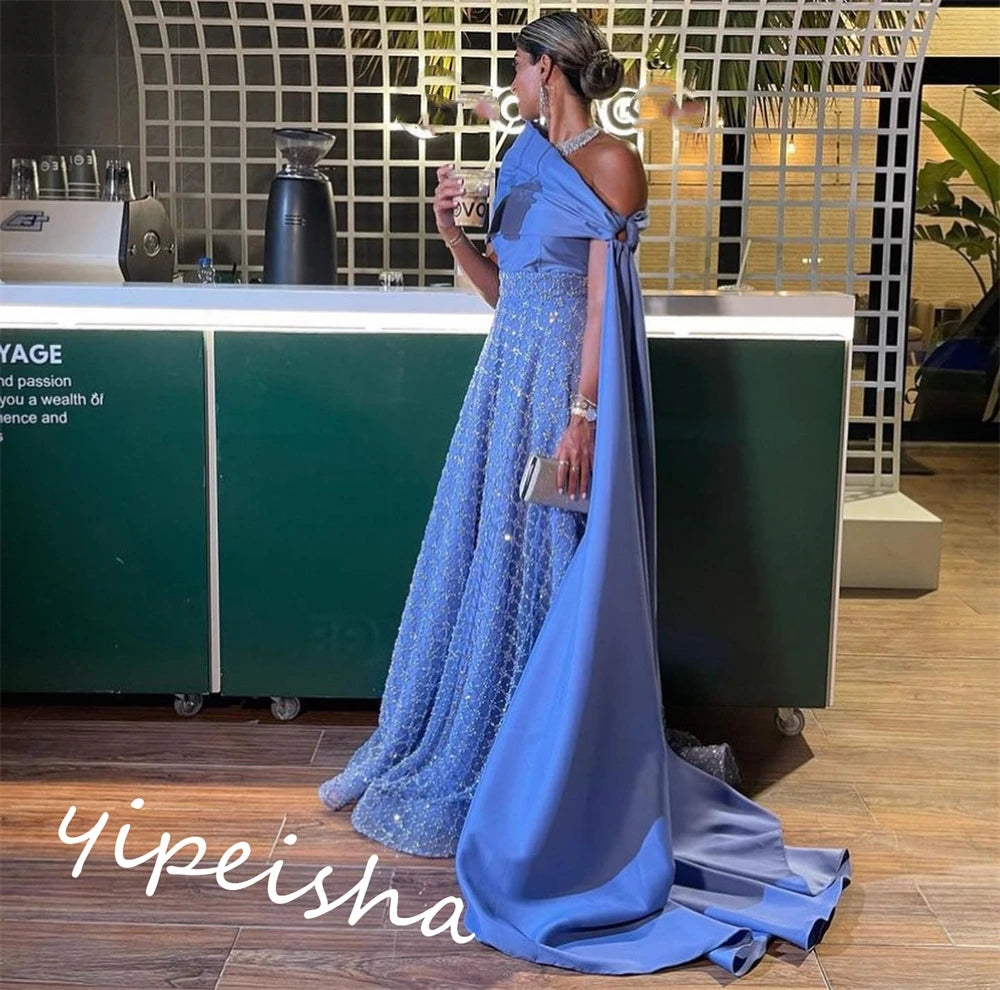 Customizedsparkle One-Shoulder A-Line Sweep/Brush Quinceanera