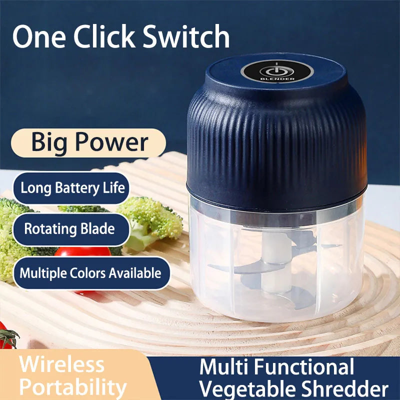 250ml Mini Wireless Usb Rechargeable Electric Vegetable Chopper