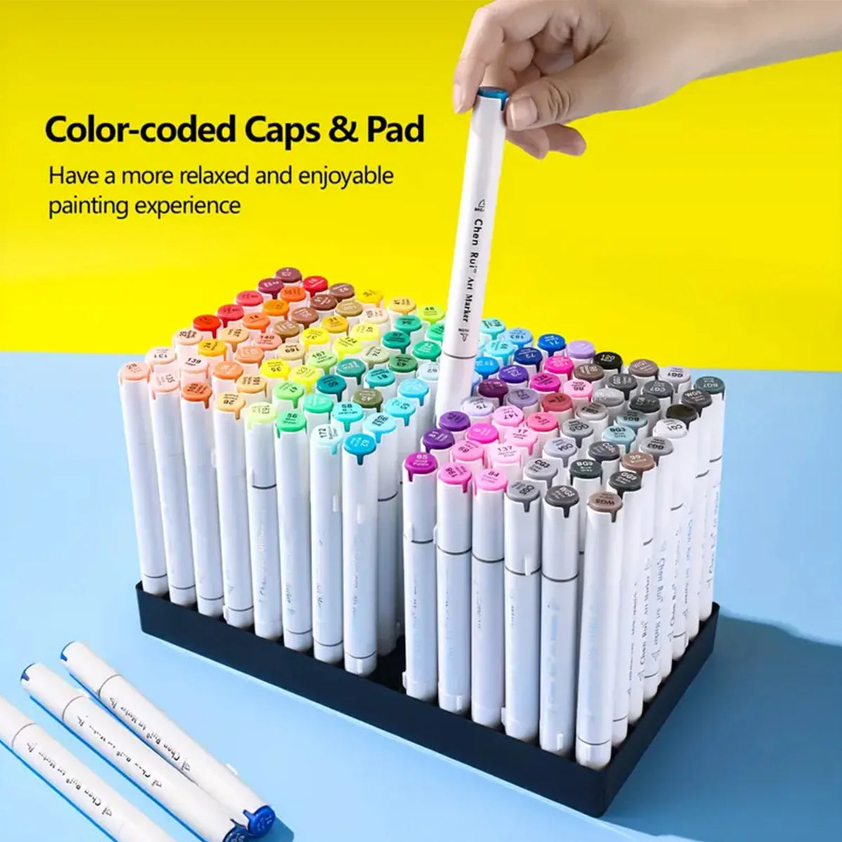 48-180 Colors Dual Tip Brush & Chisel Permanent
