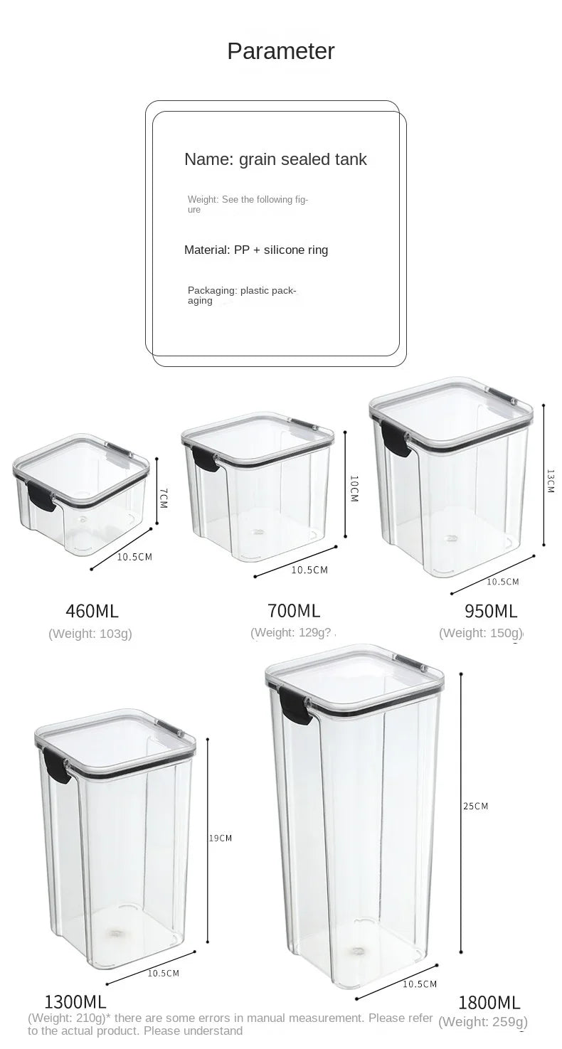 1-4pcs Sealed Jars Organizer Grain Storage Boxes Large