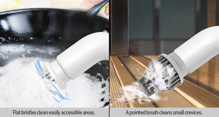 Electric Cleaning Brush 4-In-1 Multiple Functions Long Handle