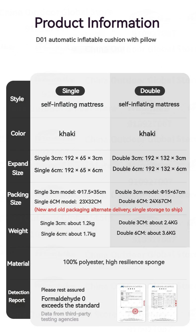Naturehike Inflating Camping Mat Inflatable Sleeping Pad Air
