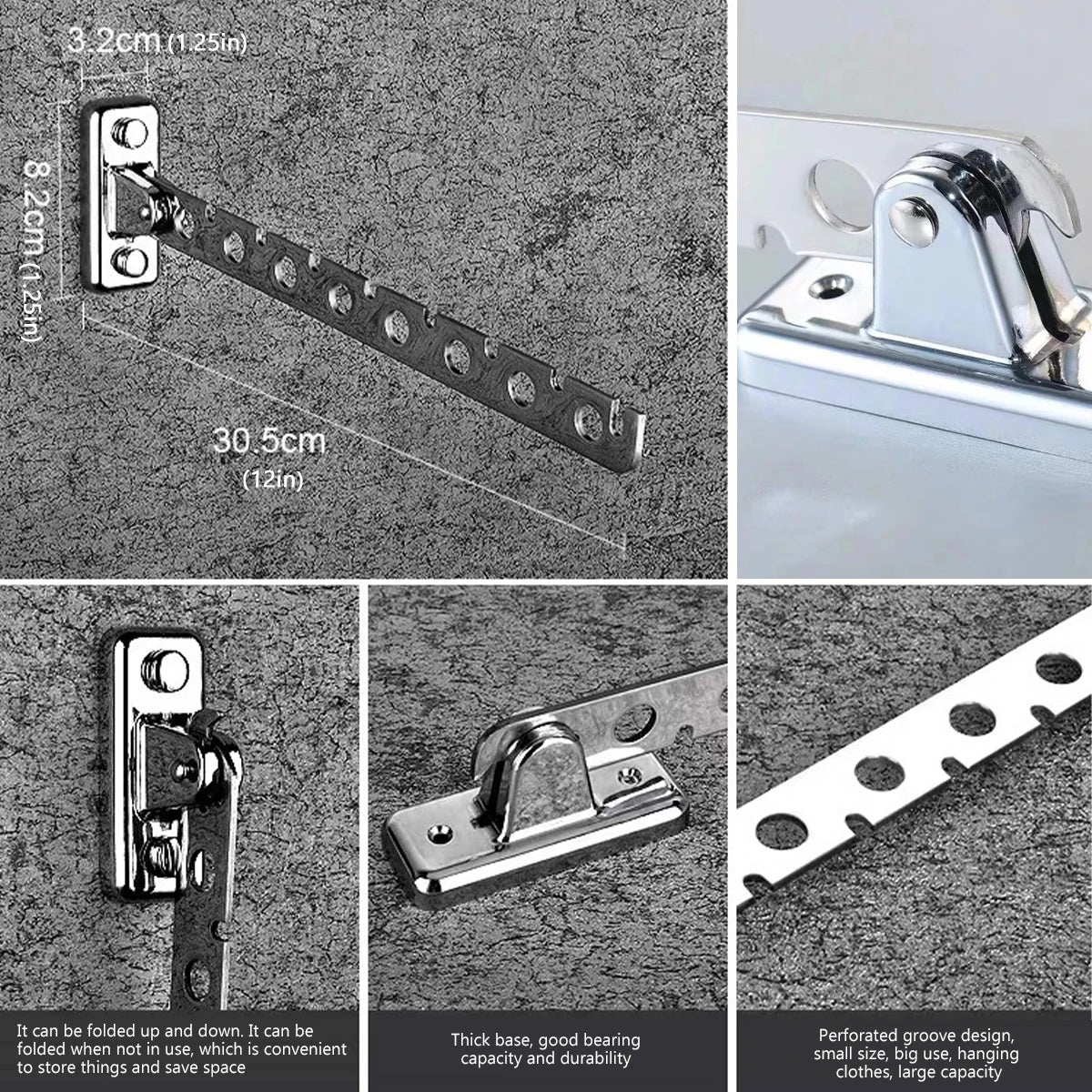 8/10 Holes Stainless Steel Clothes Hooks Wall Mounted