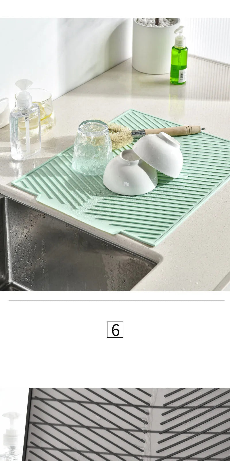 1pc Silicone Dish Drying Pad Non-Slip Dish Drying