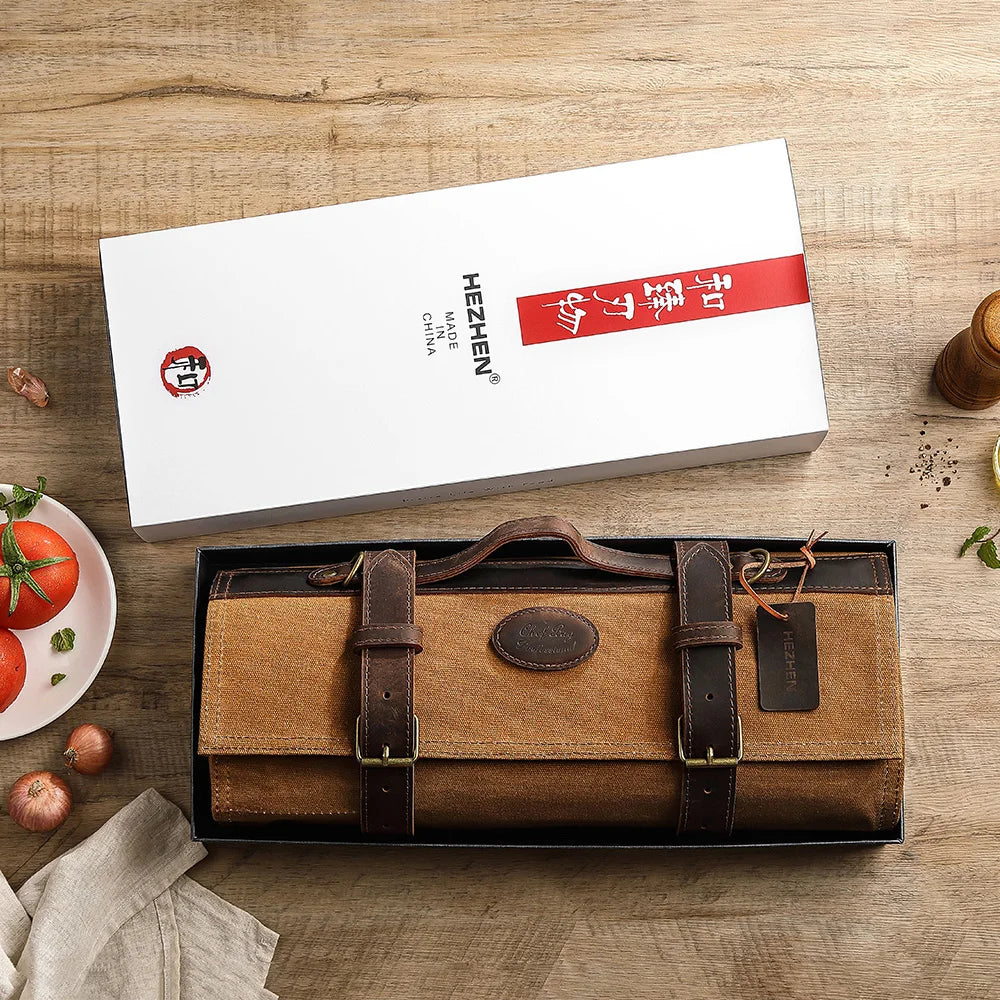 Hezhen Knife Storage Bag Chef Knife Organizer Oil