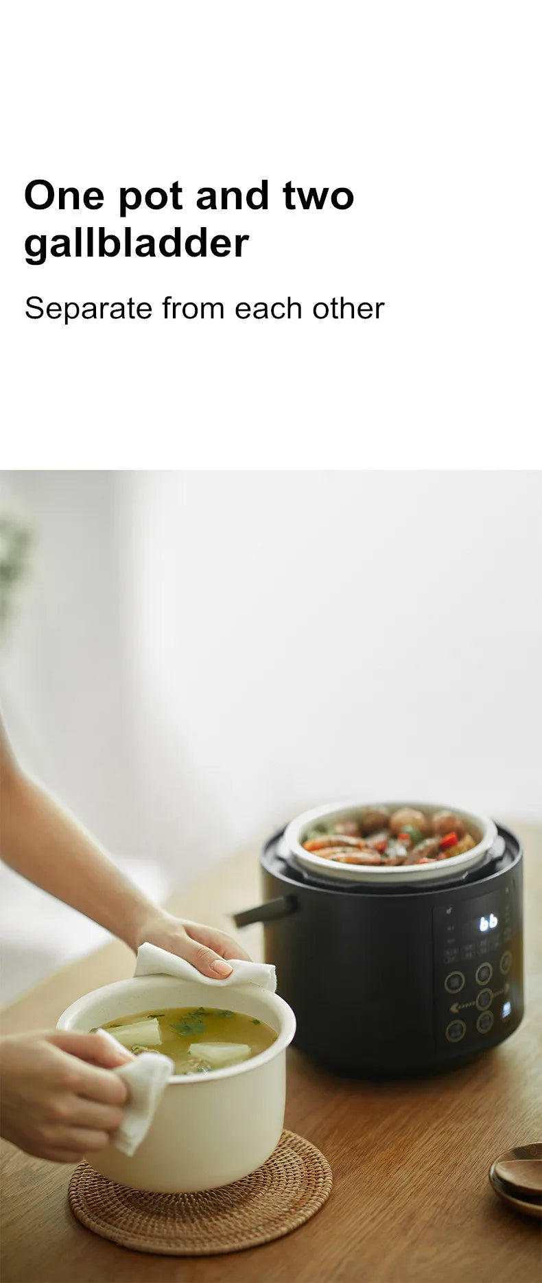 Mini Rice Cooker Ceramic Coated Pot 2l Travel