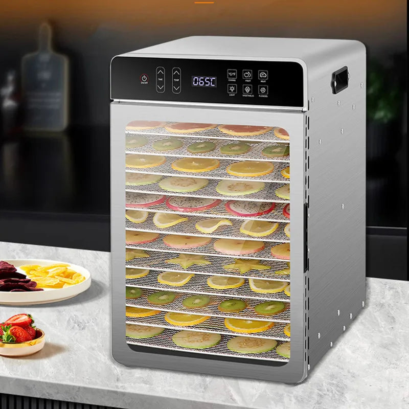 Smart Touch Screen Food Dehydrator 12 Layers Stainless