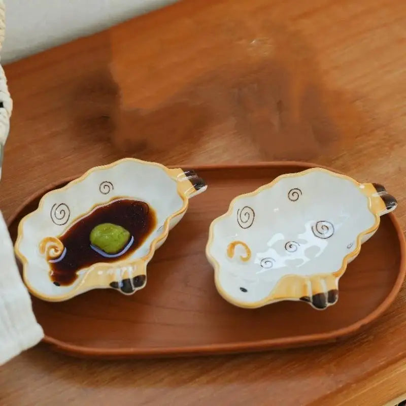1pcs Cute Alpaca Shaped Ceramic Dipping Sauce Dish