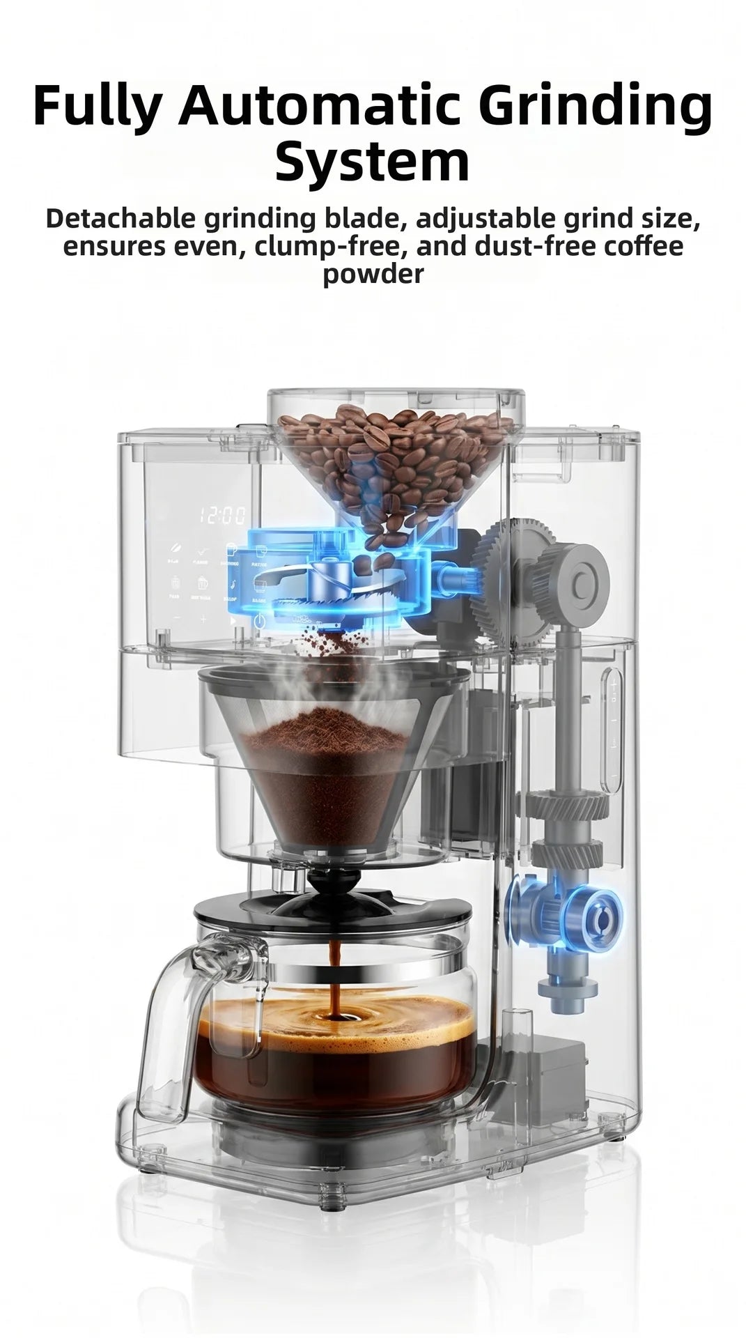 Automatic Coffee Maker Built-In Grinder & Cold Dual
