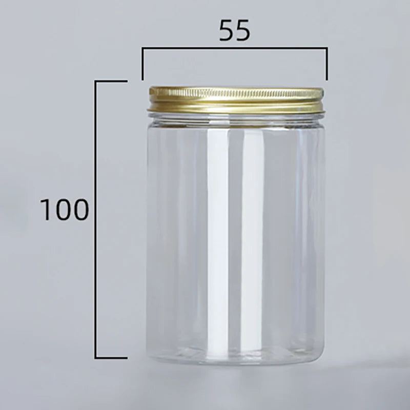 Transparent Sealing Jar Aluminium Screw Lids Organizer Storage