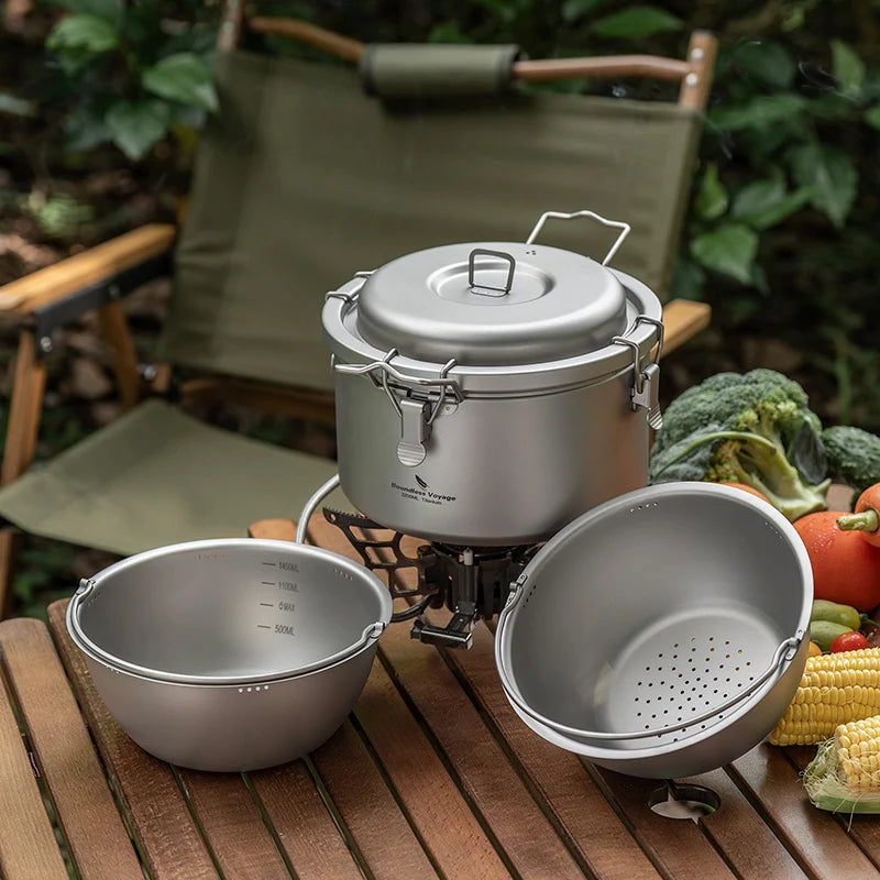 Boundless Voyage Camping Rice Cooker Titanium Pot Cooker