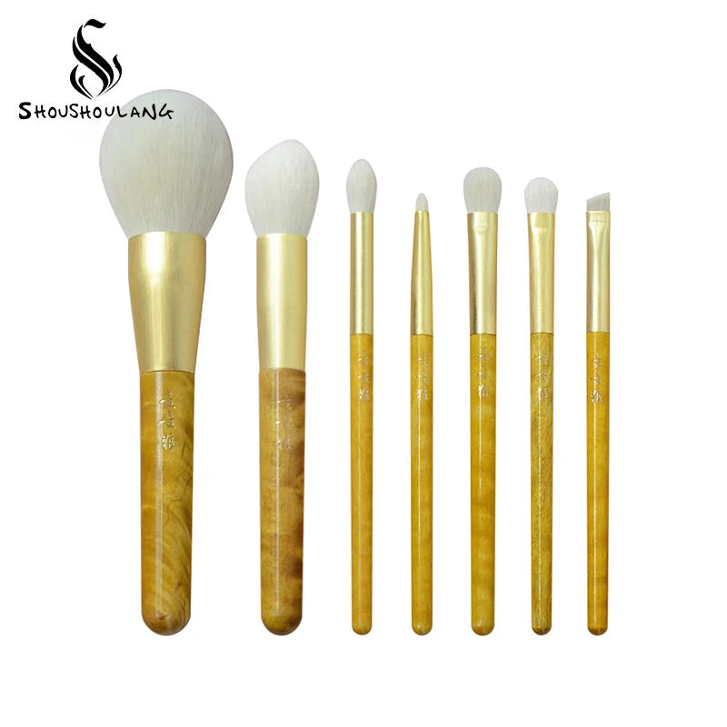 Soft Saibikoho Goat Hair Face Eye Brushes 7pcs