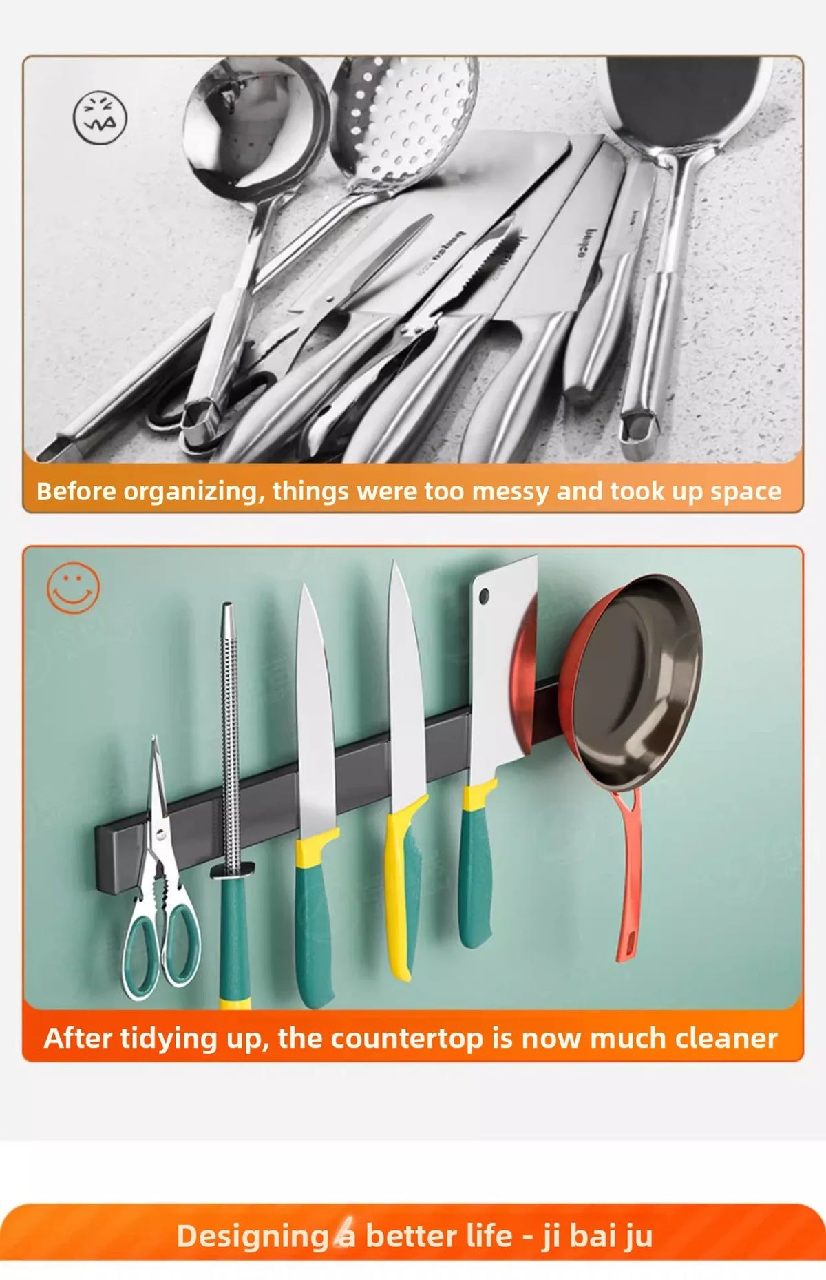 No Drill Magnetic Knife Holder Wall Strong Magnet