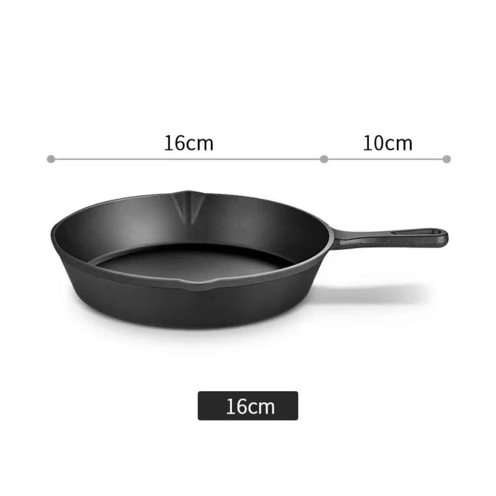 Pre-Seasoned Cast Iron Skillet 10/14/16/20/26cm Thickened Non