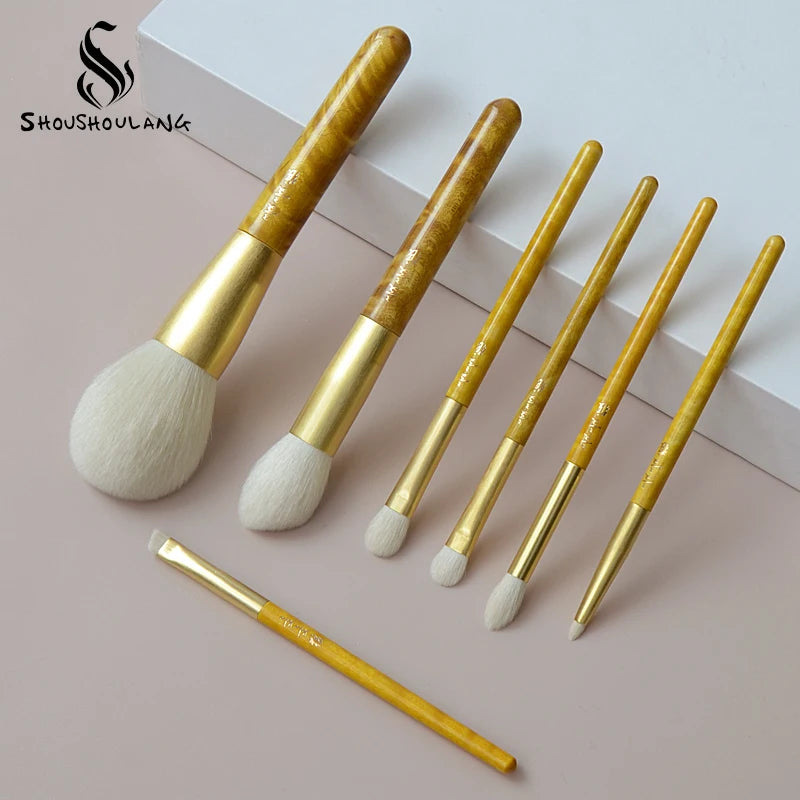 Soft Saibikoho Goat Hair Face Eye Brushes 7pcs