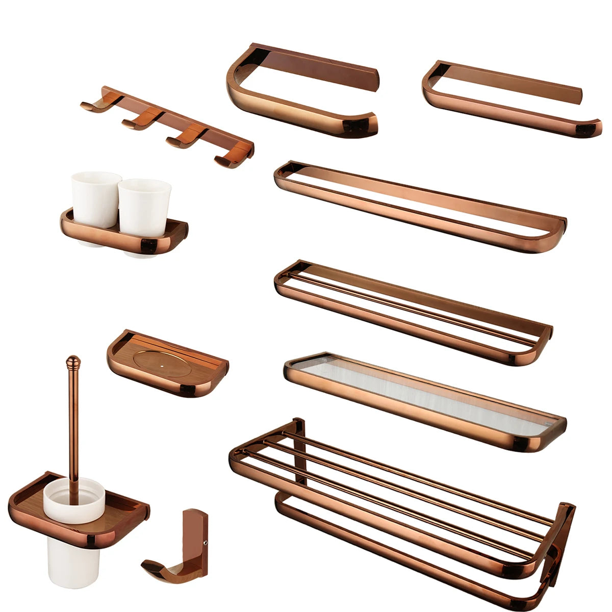 Monite Luxury Rose Golden Bathroom Solid Brass Toilet