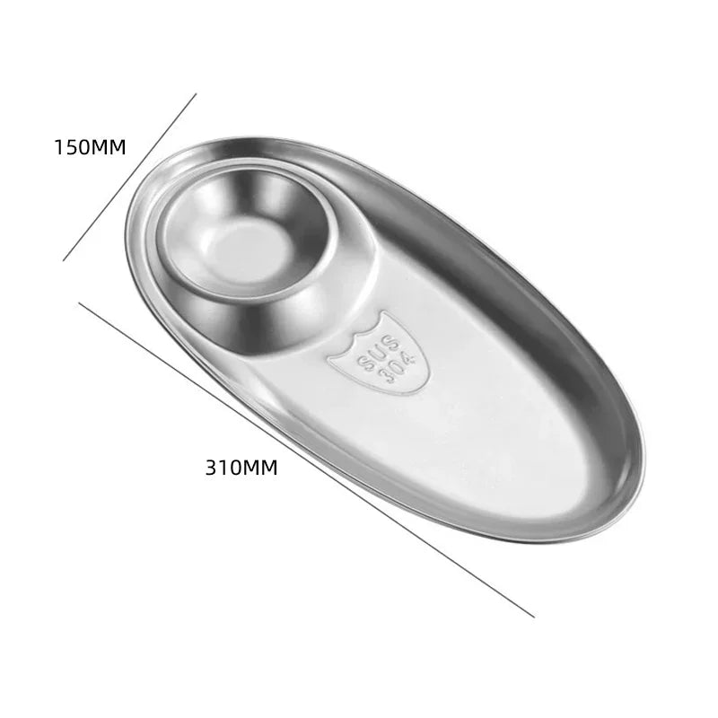 304 Stainless Steel Dinner Tray Lunch Container Snack