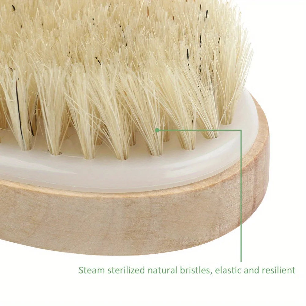 Natural Bristle Body Spa Brush Wet Dry Skin