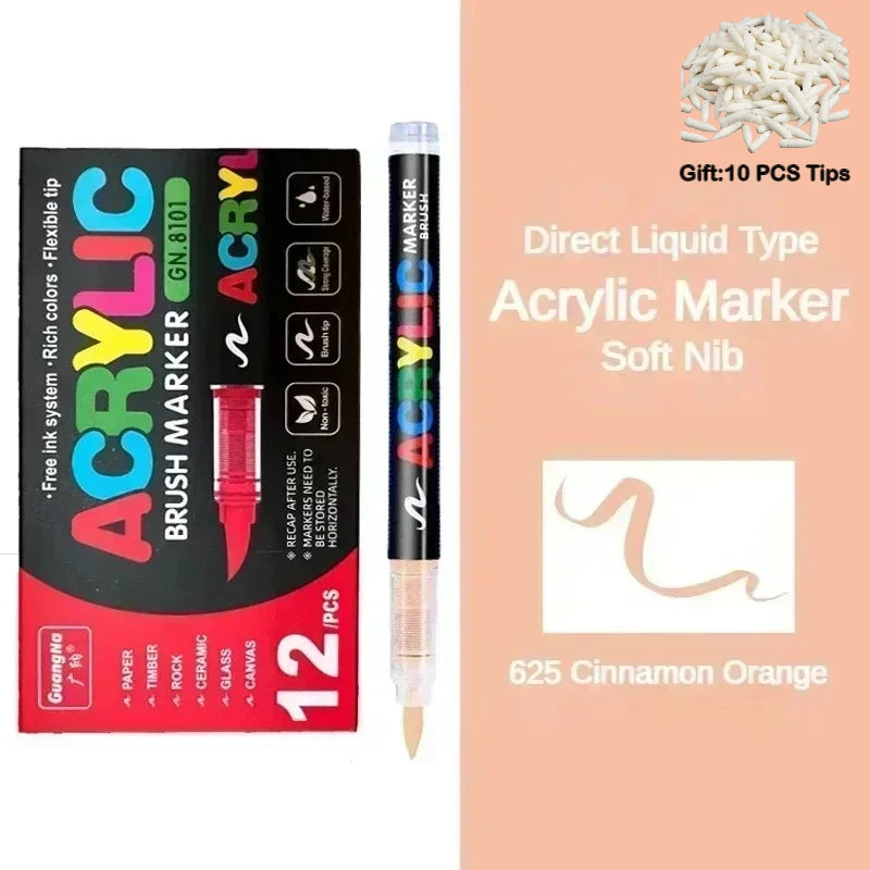 Guangna 12-360 Colors Acrylic Paint Pens Pencil Brush