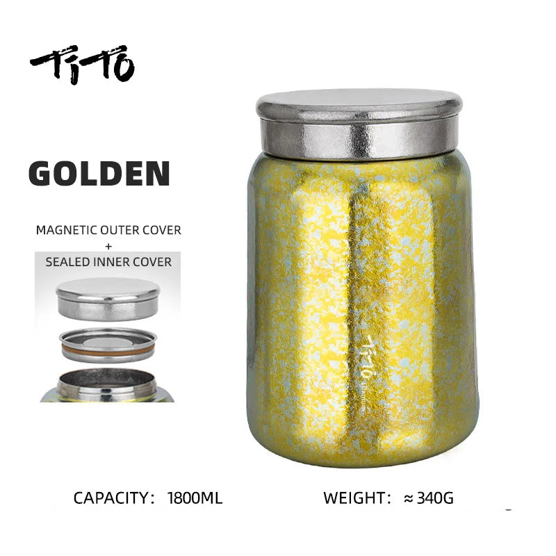 Tito Titanium Pure Titanium Tea Jar Large Storage