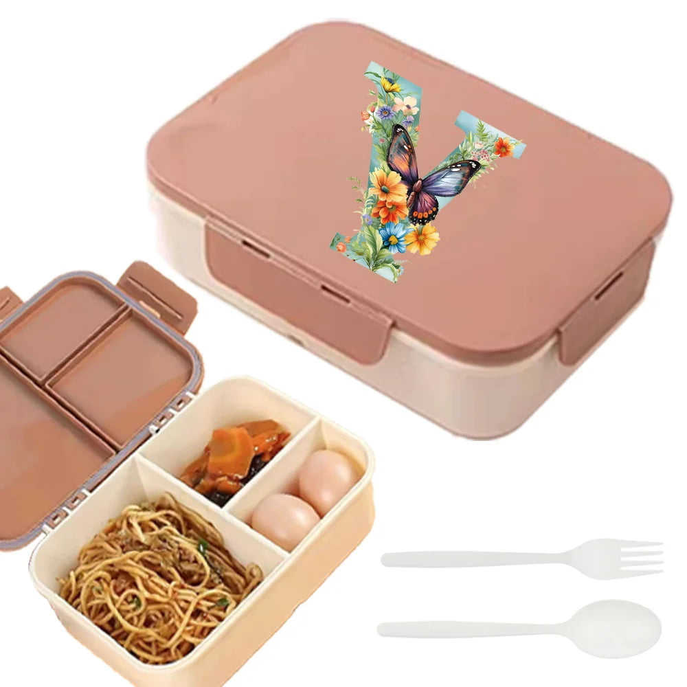 Flip Lid Compartment Lunch Box Food Organizer Case