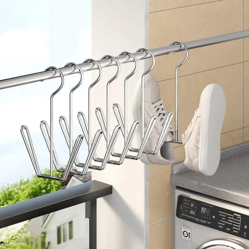 1/4pcs Stainless Steel U-Shaped Shoe Drying Rack Windproof