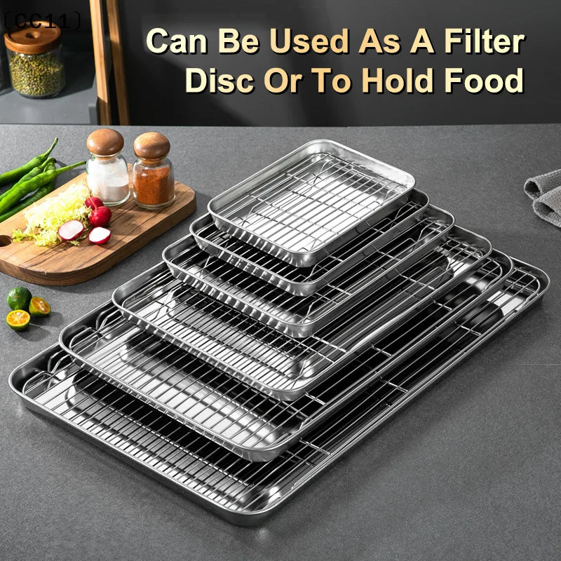 Stainless Steel Baking Tray Removable Cooling Rack Non-Stick