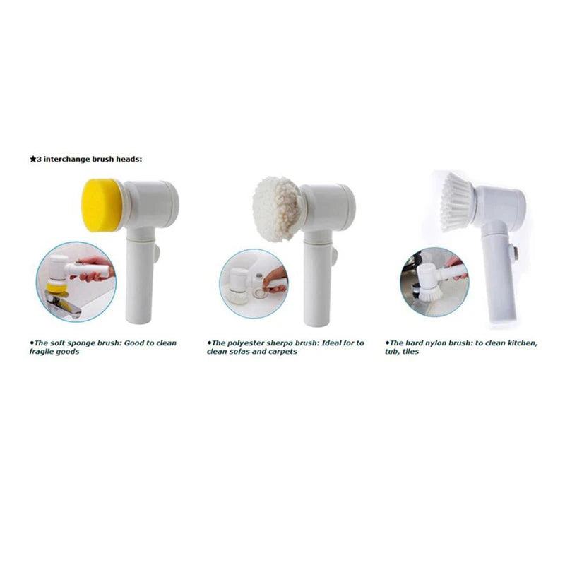Multi-Purpose Bathroom Scrubber Handheld Electric Cleaning Brush