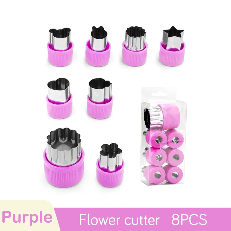1set Multi-Style Vegetables Cookie Cutter Embossing Mould Cook
