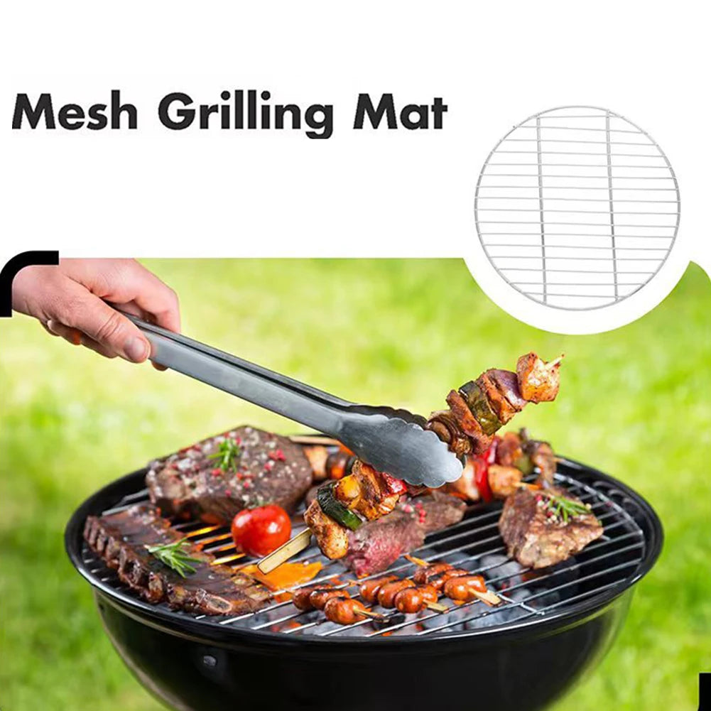 1pc 30/35/40cm Stainless Steel Round Grid Net Barbecue