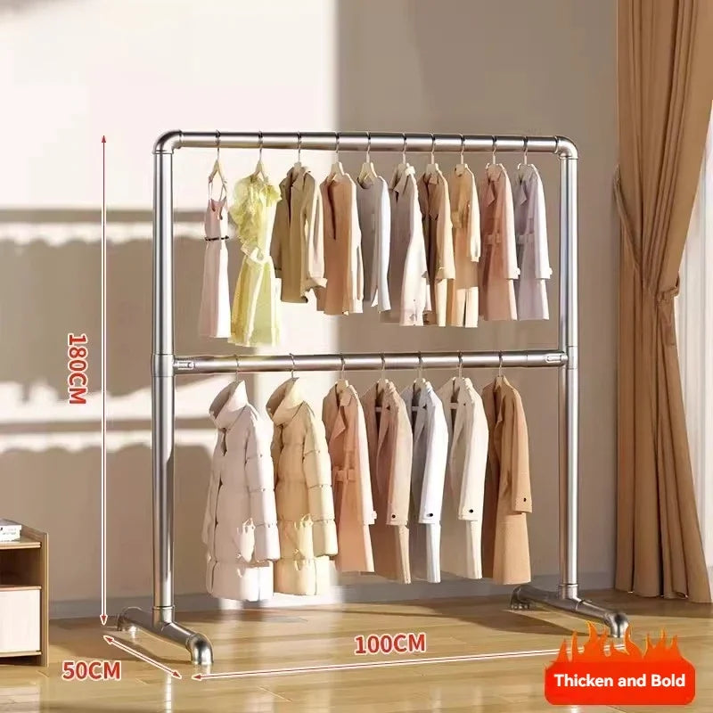 Floor Standing Clothes Rack Bedroom Hanging Clothes Rack