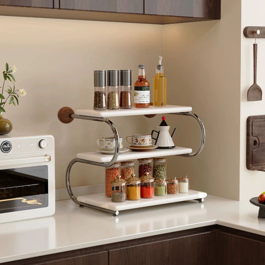 Spice Rack Trinket Shelf Display Wooden Stand Display