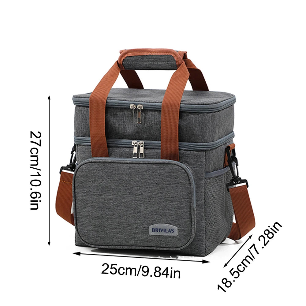 Fashion Crossbody Insulated Lunch Bag Large Capacity Thermal