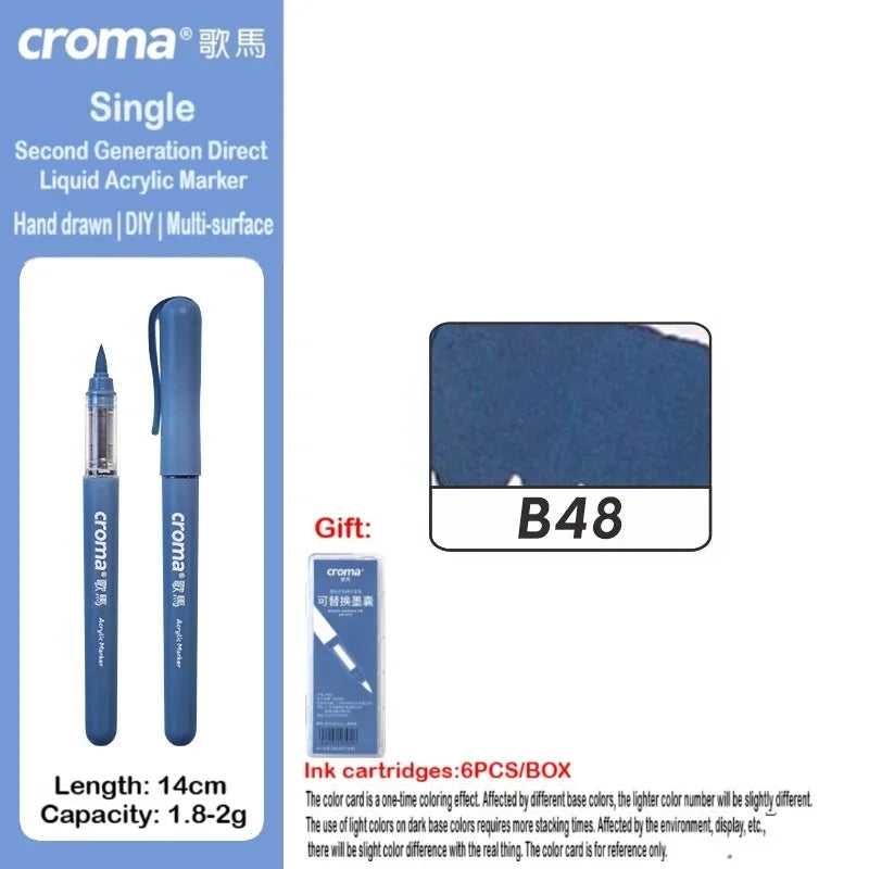 Croma 160/1 Colors Refillable Direct Liquid Acrylic Marker