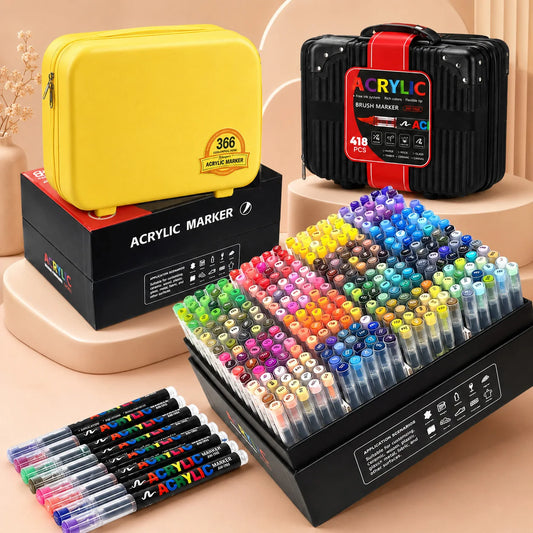 12-418 Colors Acrylic Marker Washable Markers Brush Tip