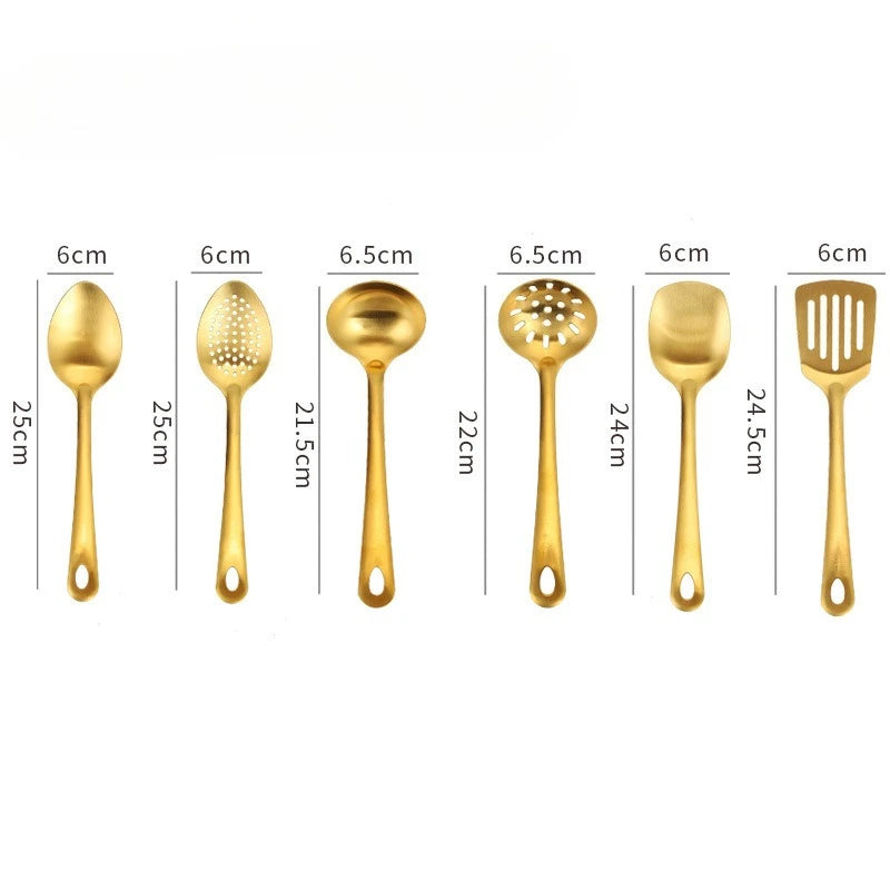Gold Utensils Stainless Steel Cooking Cooking Spatula Slotted