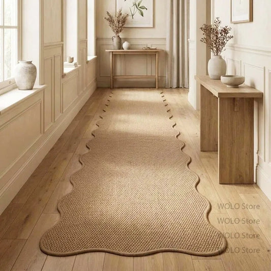 Solid Tone Faux Sisal Runner Rugs Decoration Long
