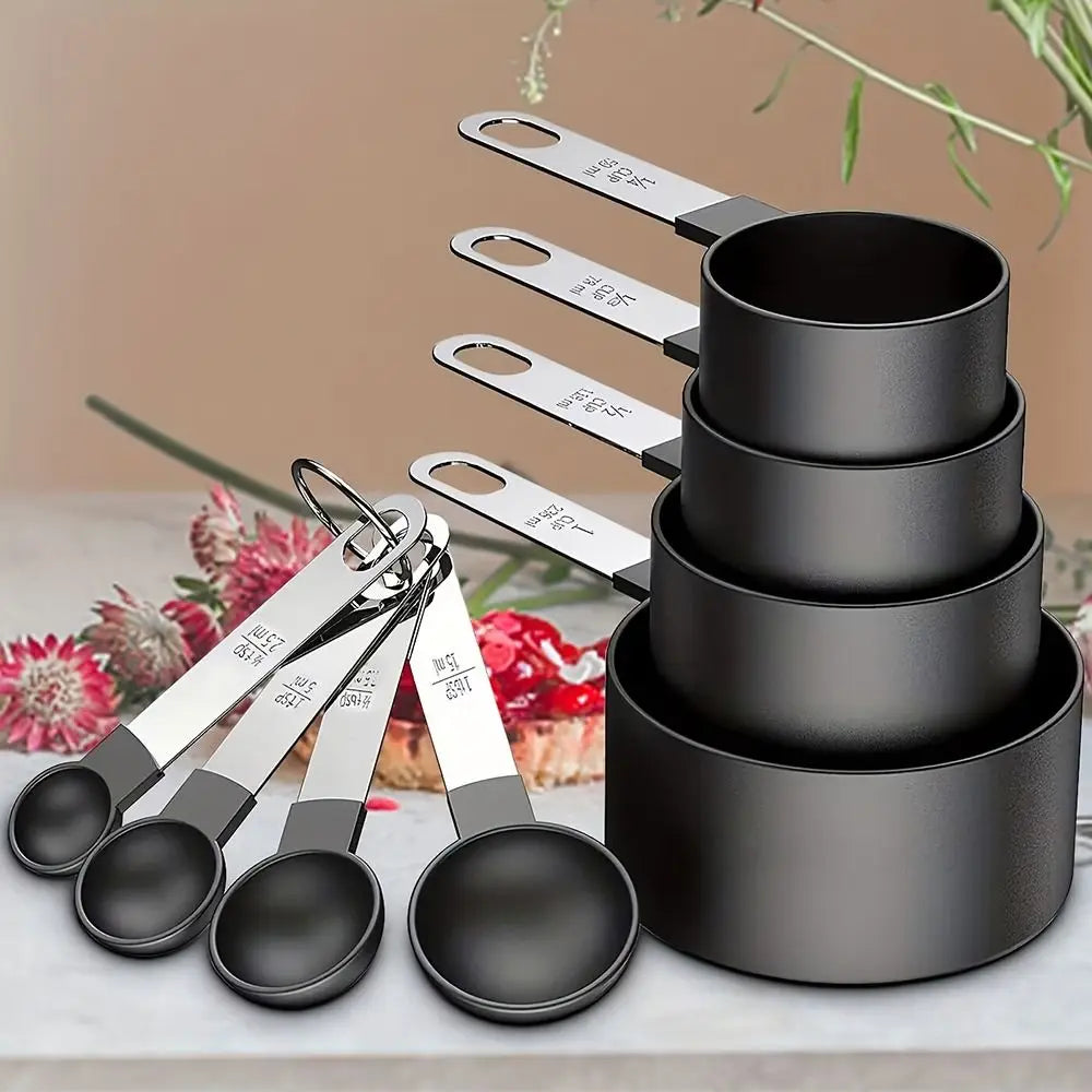 8pcs/Set Stainless Steel Handle Measuring Cups Measuring