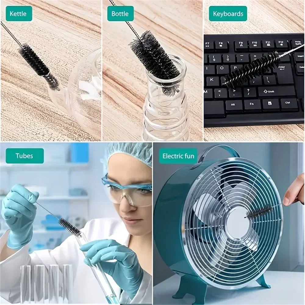 10-Pack 20cm Stainless Steel Bottle Cleaning Brushes Reusable