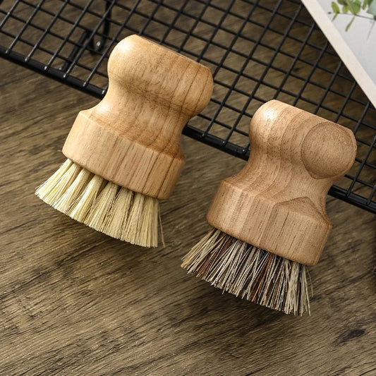 1pc Natural Sisal Hemp Dishwashing Brush Bamboo Handle