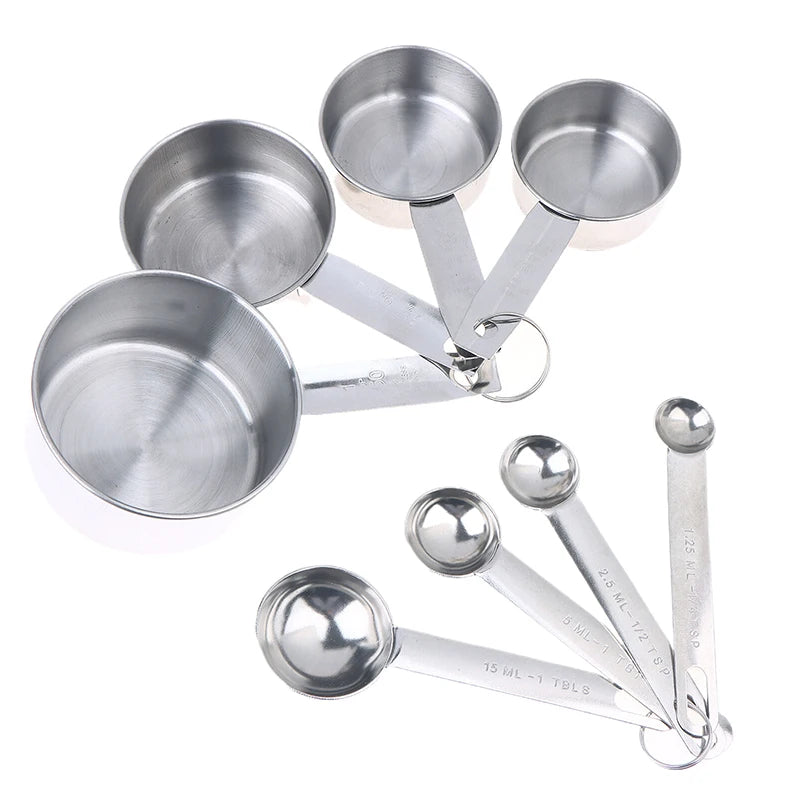 4/6/8pcs Stainless Steel Measuring Spoon Integrated Scale