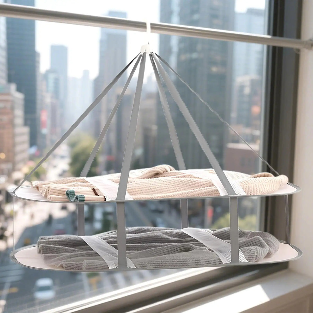 2/3 Layers Folding Clothes Drying Rack Flat Foldable