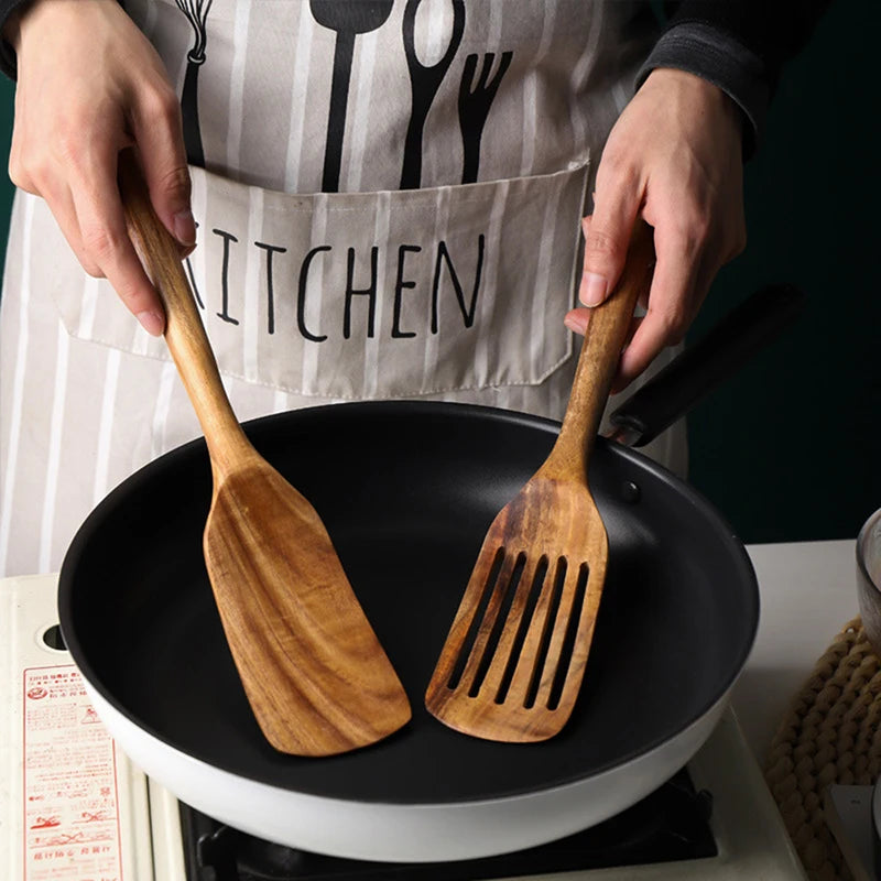 Teak Spatula Of Wooden Spatula Cooking Nonstick Cooking